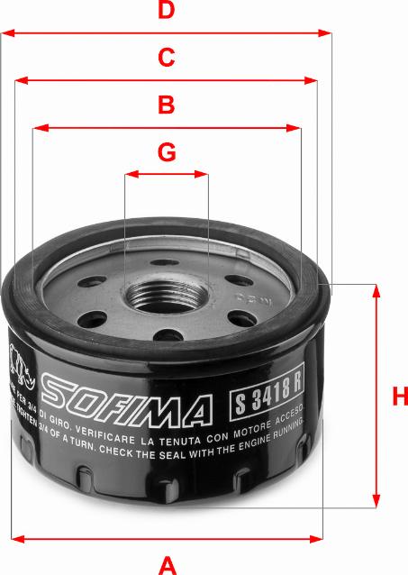 Sofima S 3418 R - Маслен филтър vvparts.bg