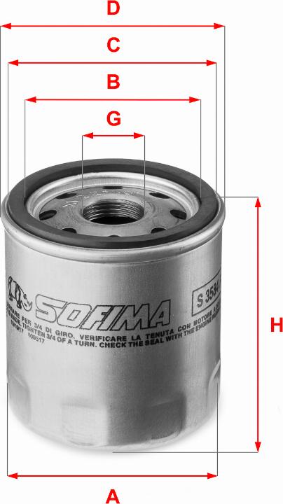 Sofima S 3584 R - Маслен филтър vvparts.bg