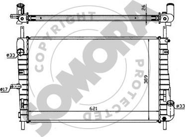 Somora 095241 - Радиатор, охлаждане на двигателя vvparts.bg