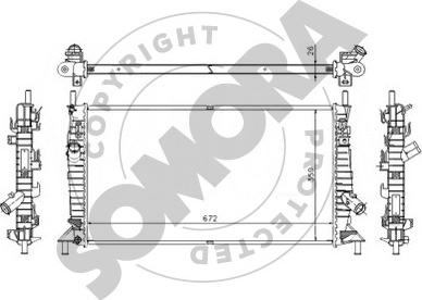 Somora 093640 - Радиатор, охлаждане на двигателя vvparts.bg