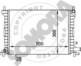 Somora 092340C - Радиатор, охлаждане на двигателя vvparts.bg