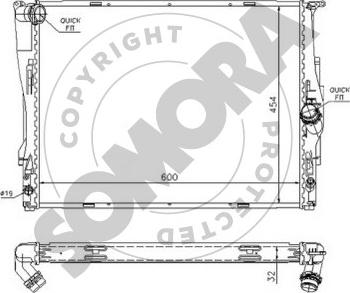 Somora 045040 - Радиатор, охлаждане на двигателя vvparts.bg