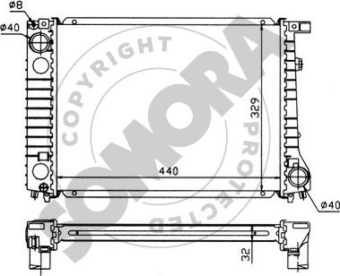 Somora 040241 - Радиатор, охлаждане на двигателя vvparts.bg