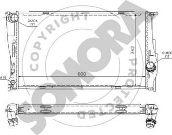 Somora 040740A - Радиатор, охлаждане на двигателя vvparts.bg