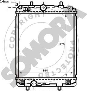 Somora 055140A - Радиатор, охлаждане на двигателя vvparts.bg