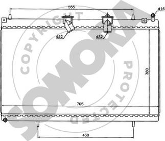 Somora 052340J - Радиатор, охлаждане на двигателя vvparts.bg