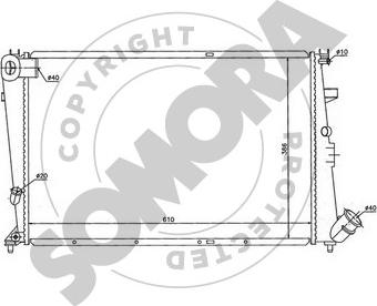 Somora 052240A - Радиатор, охлаждане на двигателя vvparts.bg