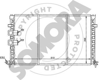 Somora 052240C - Радиатор, охлаждане на двигателя vvparts.bg