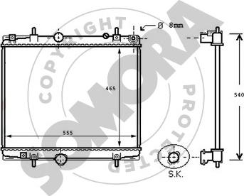 Somora 085140B - Радиатор, охлаждане на двигателя vvparts.bg