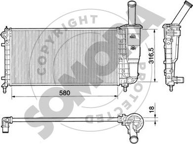Somora 081441 - Радиатор, охлаждане на двигателя vvparts.bg
