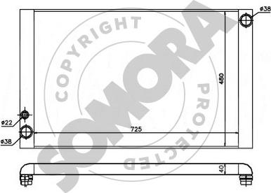 Somora 024140 - Радиатор, охлаждане на двигателя vvparts.bg