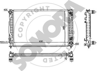 Somora 021340E - Радиатор, охлаждане на двигателя vvparts.bg