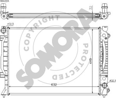 Somora 021341C - Радиатор, охлаждане на двигателя vvparts.bg