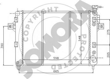 Somora 195540A - Радиатор, охлаждане на двигателя vvparts.bg