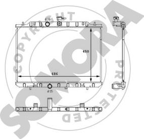 Somora 195640D - Радиатор, охлаждане на двигателя vvparts.bg