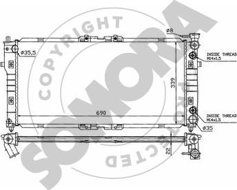 Somora 160840A - Радиатор, охлаждане на двигателя vvparts.bg