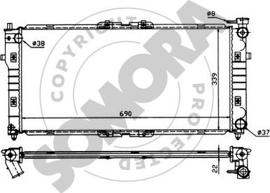 Somora 160840 - Радиатор, охлаждане на двигателя vvparts.bg