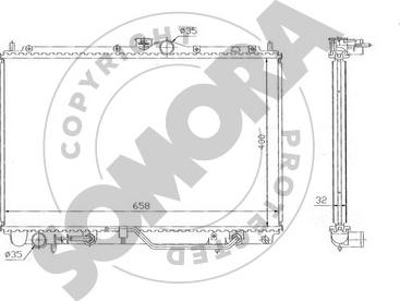 Somora 186040B - Радиатор, охлаждане на двигателя vvparts.bg