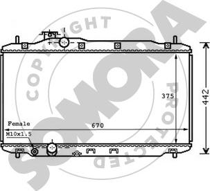 Somora 123340A - Радиатор, охлаждане на двигателя vvparts.bg