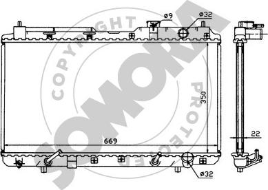 Somora 127041 - Радиатор, охлаждане на двигателя vvparts.bg