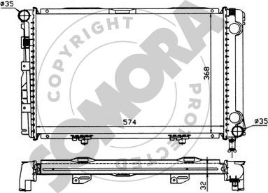 Somora 171140 - Радиатор, охлаждане на двигателя vvparts.bg