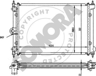 Somora 355140 - Радиатор, охлаждане на двигателя vvparts.bg