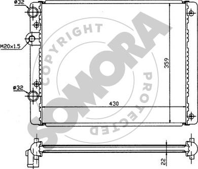 Somora 355240 - Радиатор, охлаждане на двигателя vvparts.bg