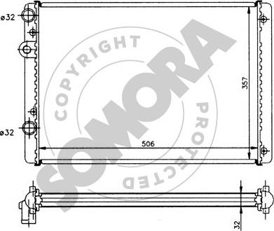 Somora 355241 - Радиатор, охлаждане на двигателя vvparts.bg