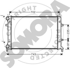 Somora 351040G - Радиатор, охлаждане на двигателя vvparts.bg