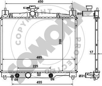 Somora 316540A - Радиатор, охлаждане на двигателя vvparts.bg