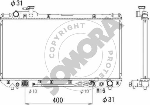 Somora 316540B - Радиатор, охлаждане на двигателя vvparts.bg