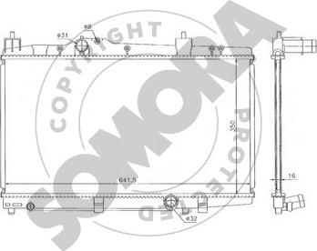 Somora 310140E - Радиатор, охлаждане на двигателя vvparts.bg
