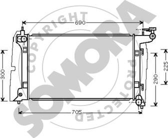 Somora 311840E - Радиатор, охлаждане на двигателя vvparts.bg