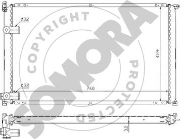 Somora 245540A - Радиатор, охлаждане на двигателя vvparts.bg