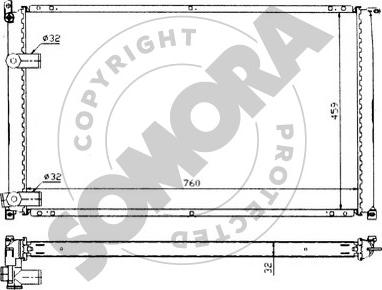 Somora 245540 - Радиатор, охлаждане на двигателя vvparts.bg