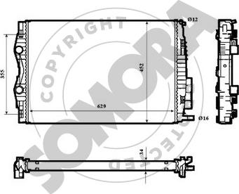 Somora 243240B - Радиатор, охлаждане на двигателя vvparts.bg