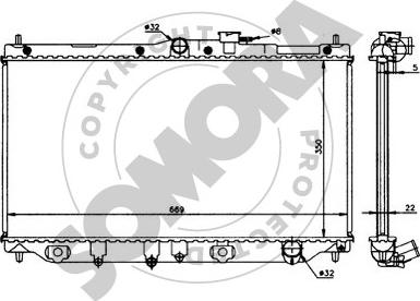 Somora 261040 - Радиатор, охлаждане на двигателя vvparts.bg