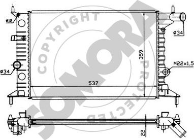 Somora 210440 - Радиатор, охлаждане на двигателя vvparts.bg