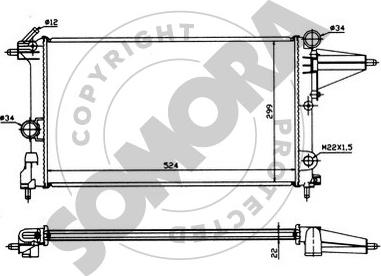 Somora 210240 - Радиатор, охлаждане на двигателя vvparts.bg