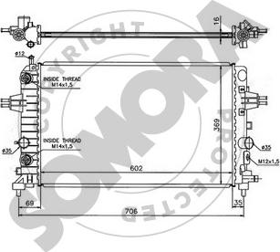 Somora 211840D - Радиатор, охлаждане на двигателя vvparts.bg