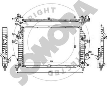 Somora 211840H - Радиатор, охлаждане на двигателя vvparts.bg