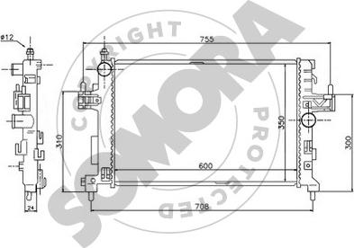 Somora 212540A - Радиатор, охлаждане на двигателя vvparts.bg