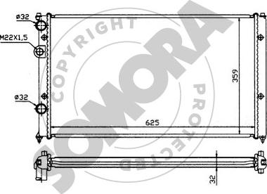 Somora 280244 - Радиатор, охлаждане на двигателя vvparts.bg