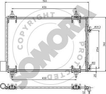 Somora 220760C - Кондензатор, климатизация vvparts.bg