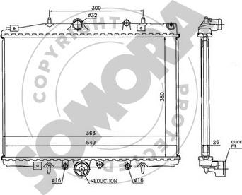 Somora 223240N - Радиатор, охлаждане на двигателя vvparts.bg