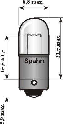 Spahn Glühlampen 2508 - Крушка с нагреваема жичка, светлини за парк / позициониране vvparts.bg