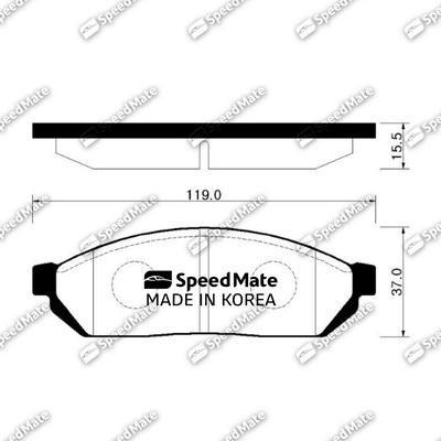 SpeedMate SM-BPG003 - Комплект спирачно феродо, дискови спирачки vvparts.bg