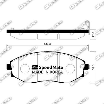 SpeedMate SM-BPG016 - Комплект спирачно феродо, дискови спирачки vvparts.bg