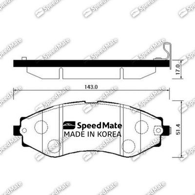 SpeedMate SM-BPG010 - Комплект спирачно феродо, дискови спирачки vvparts.bg