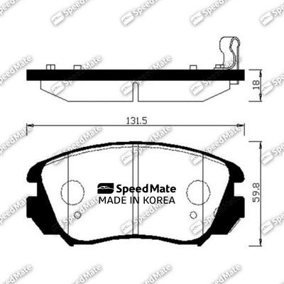 SpeedMate SM-BPG024 - Комплект спирачно феродо, дискови спирачки vvparts.bg